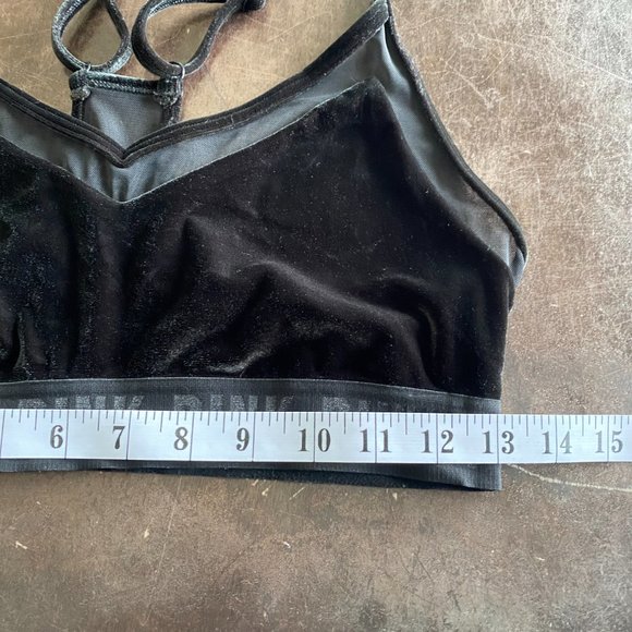 Victoria’s Secret Pink Ultimate Lightly Lined Velvet Sports Bra Size L - Picture 3 of 7